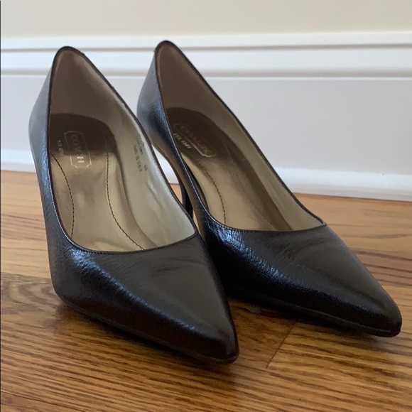 COACH Amy Tumbld Kidskin heels - Picture 5 of 8